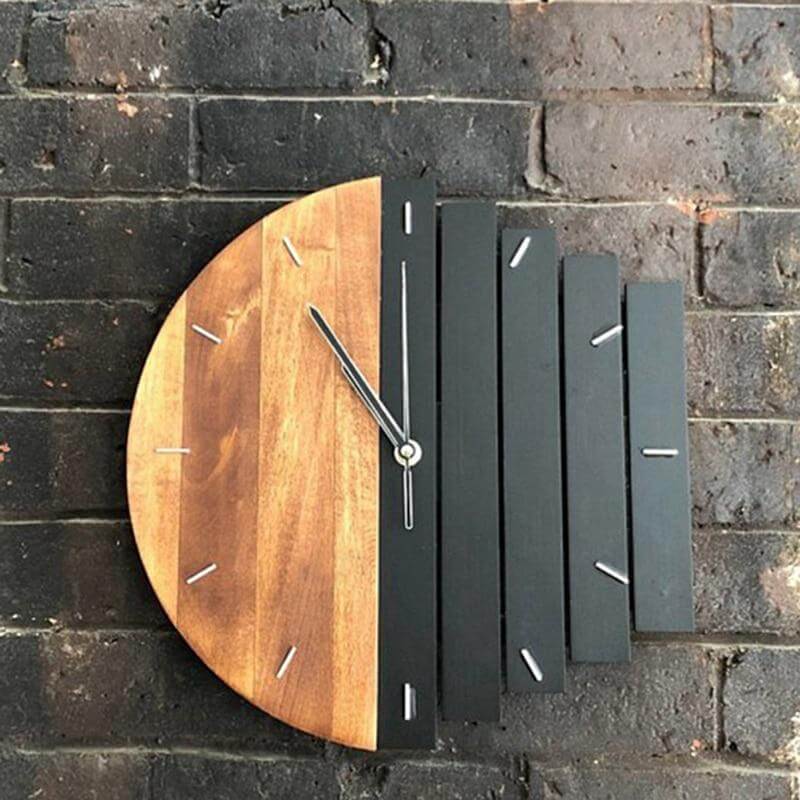 Retro Divided Wooden Wall Clock - MaviGadget