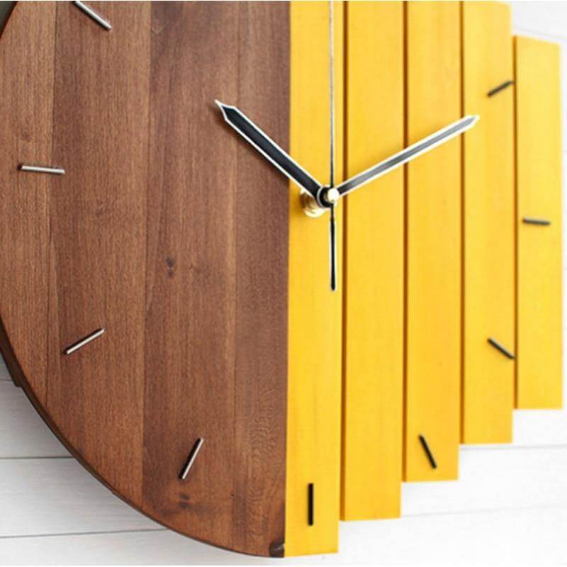 Retro Divided Wooden Wall Clock - MaviGadget