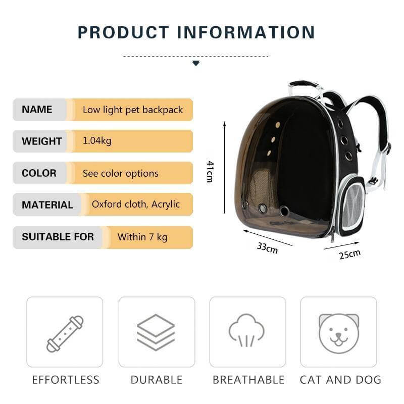 Transparent Breathable Pet Carrier Backpack - MaviGadget