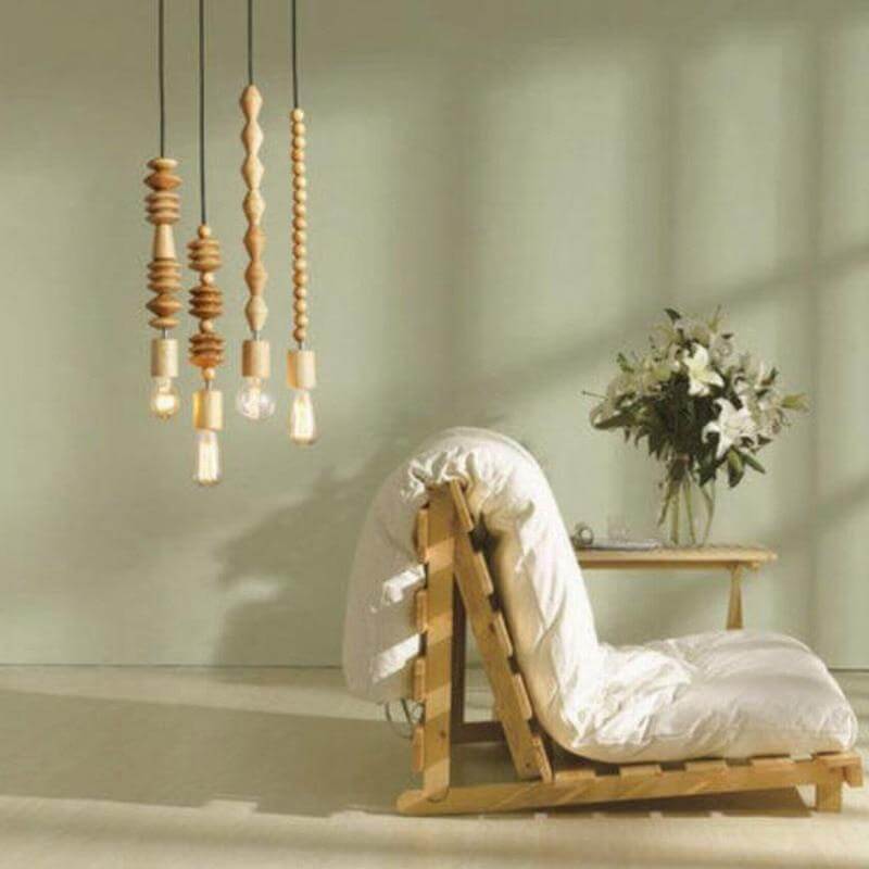 Retro Style Nature Oak Wooden Pendant Lamp - MaviGadget