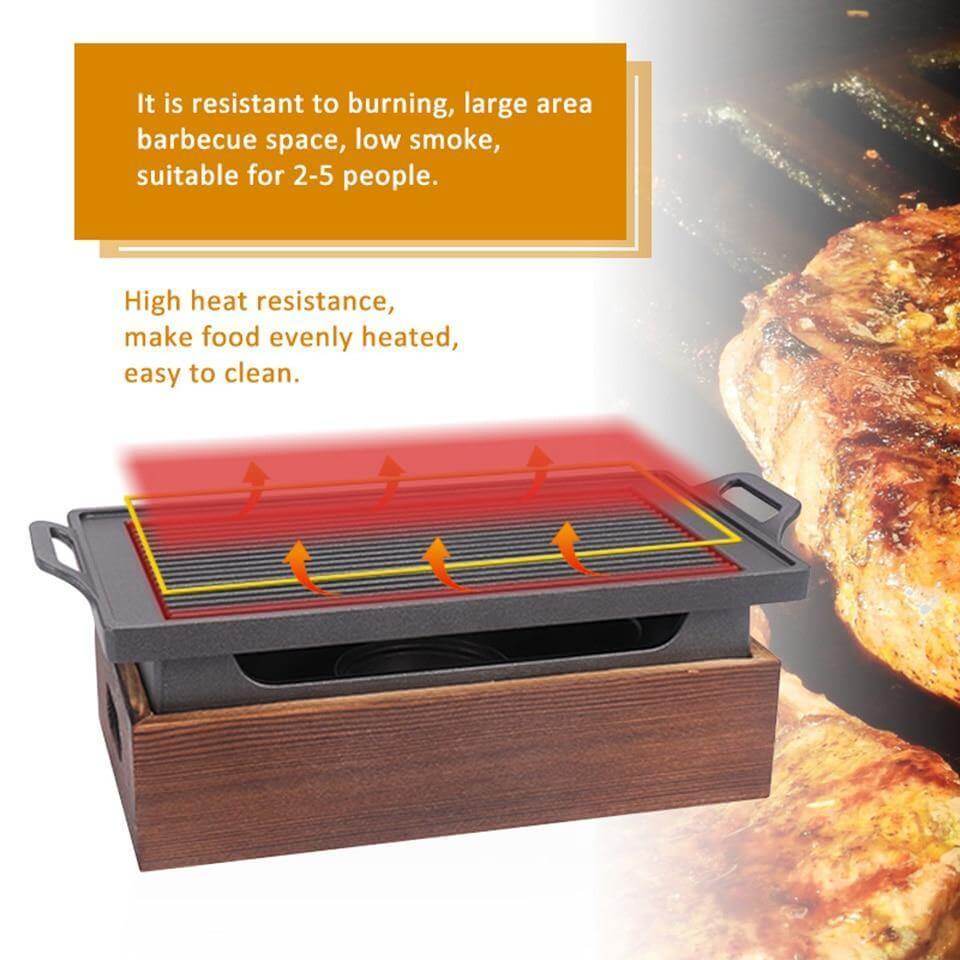 Korean Elegant Wooden Indoor Barbecue - MaviGadget