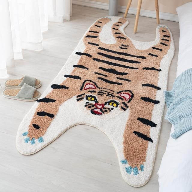 Colorful Cartoon Wild Animals Bedroom Rug - MaviGadget