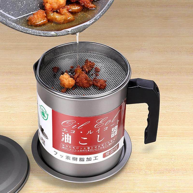 Stainless Steel Large Capacity Oil Filter Pot - MaviGadget