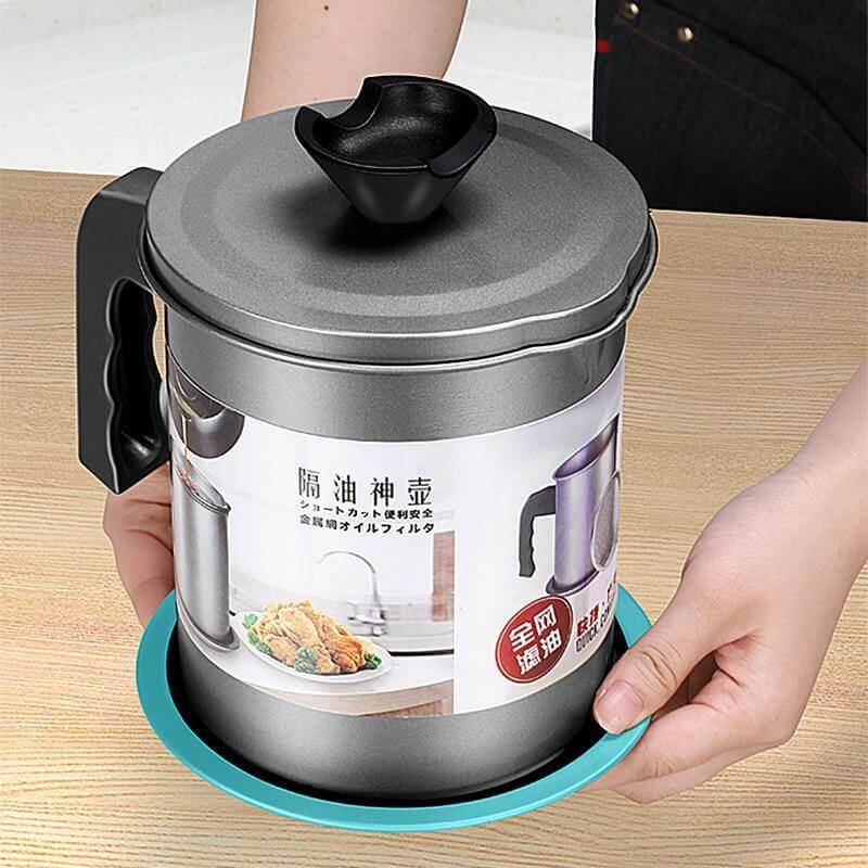 Stainless Steel Large Capacity Oil Filter Pot - MaviGadget