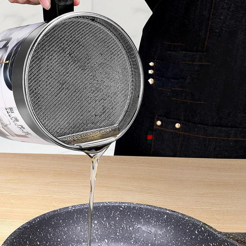 Stainless Steel Large Capacity Oil Filter Pot - MaviGadget