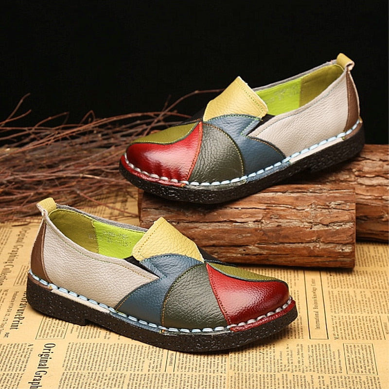 Mixed Colors Women Leather Casual Shoes - MaviGadget