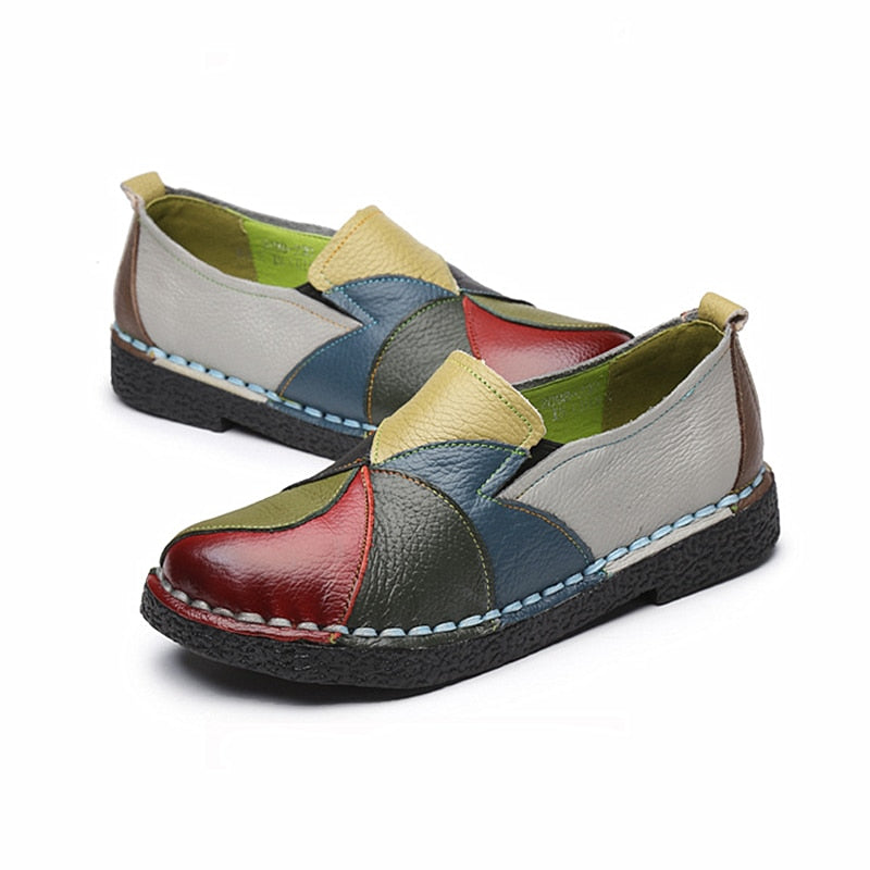 Mixed Colors Women Leather Casual Shoes - MaviGadget