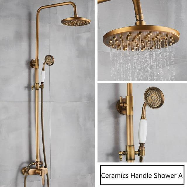 Elegant Luxury Antique Rainfall Bathroom Shower Set - MaviGadget