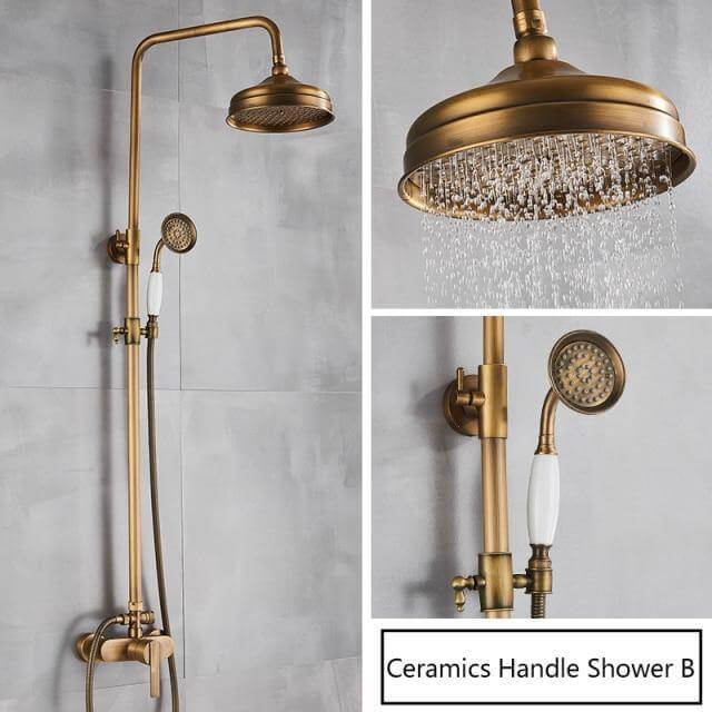 Elegant Luxury Antique Rainfall Bathroom Shower Set - MaviGadget