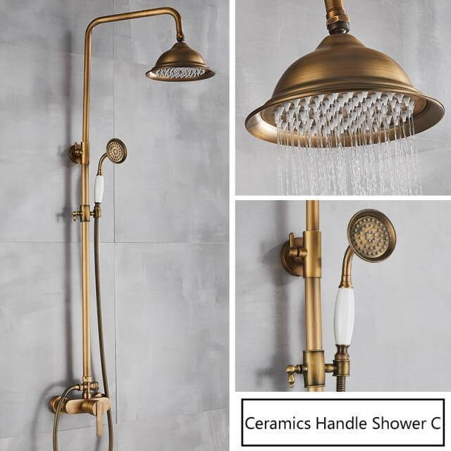 Elegant Luxury Antique Rainfall Bathroom Shower Set - MaviGadget