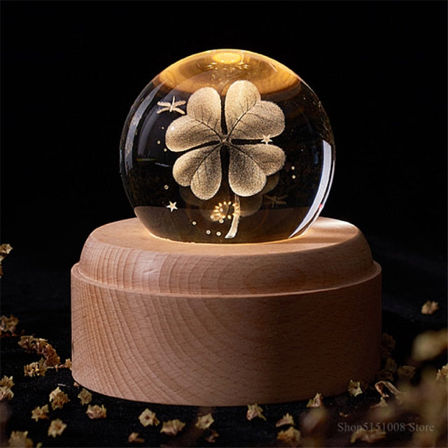 3D Rotating Crystal Universe Music LED Lamp