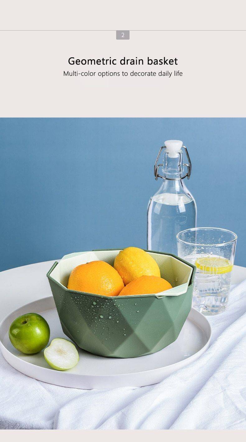 Elegant Double Layer Drain Basket With Strainer Bowl - MaviGadget