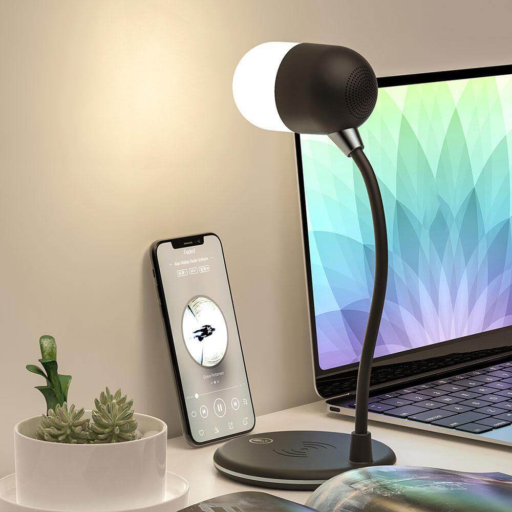 Bluetooth Speaker Wireless Charger Table Lamp - MaviGadget