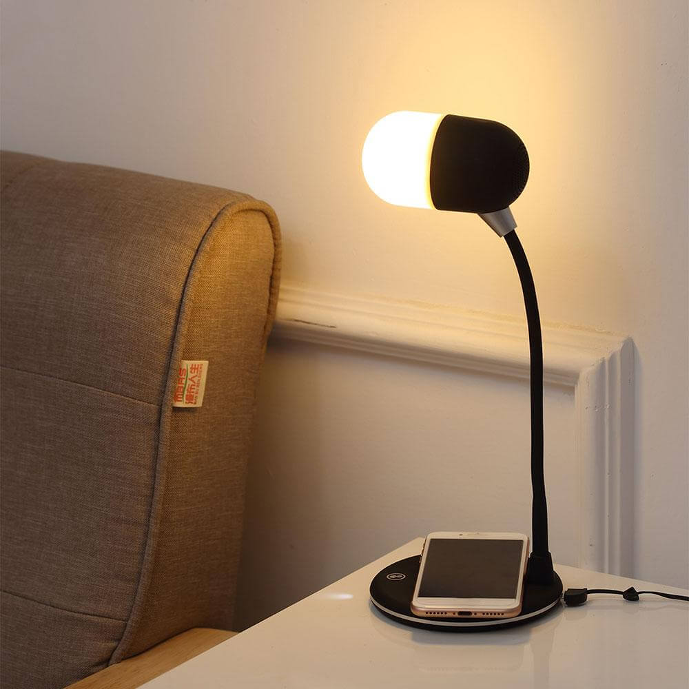 Bluetooth Speaker Wireless Charger Table Lamp - MaviGadget