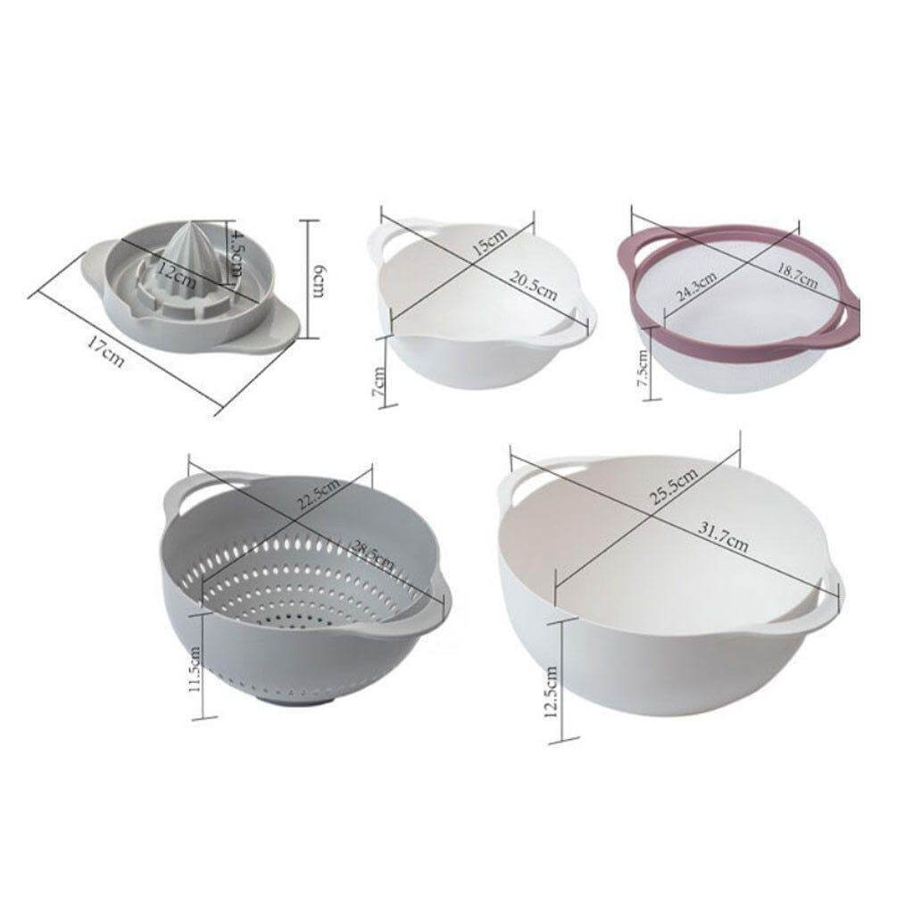 Multifunctional Five-Piece Drainer Kitchen Tool - MaviGadget
