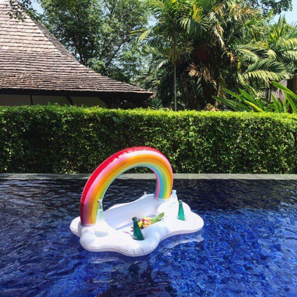 Rainbow Cloud Inflatable Cup Holder Party Bucket - MaviGadget