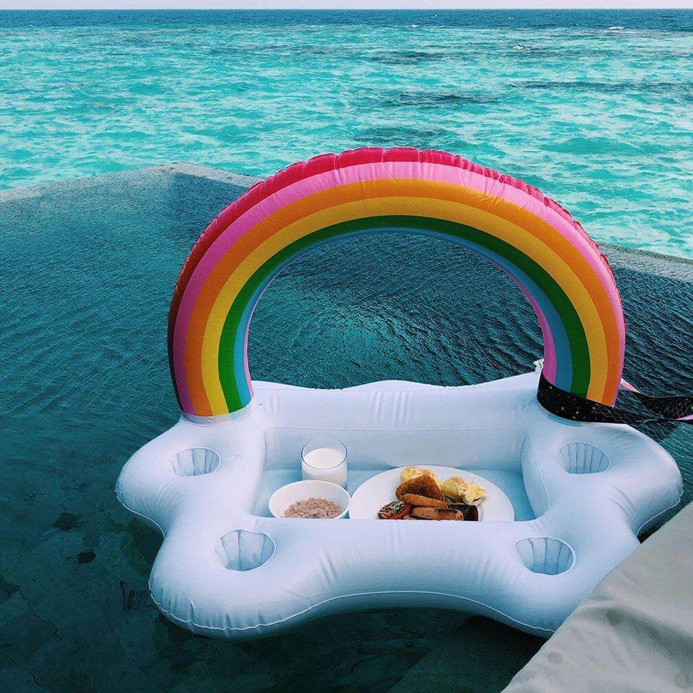 Rainbow Cloud Inflatable Cup Holder Party Bucket - MaviGadget