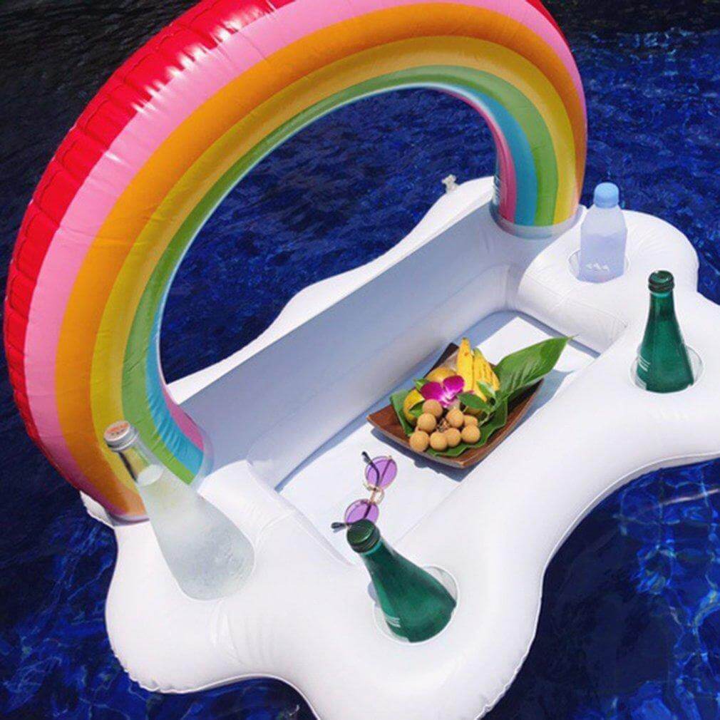 Rainbow Cloud Inflatable Cup Holder Party Bucket - MaviGadget