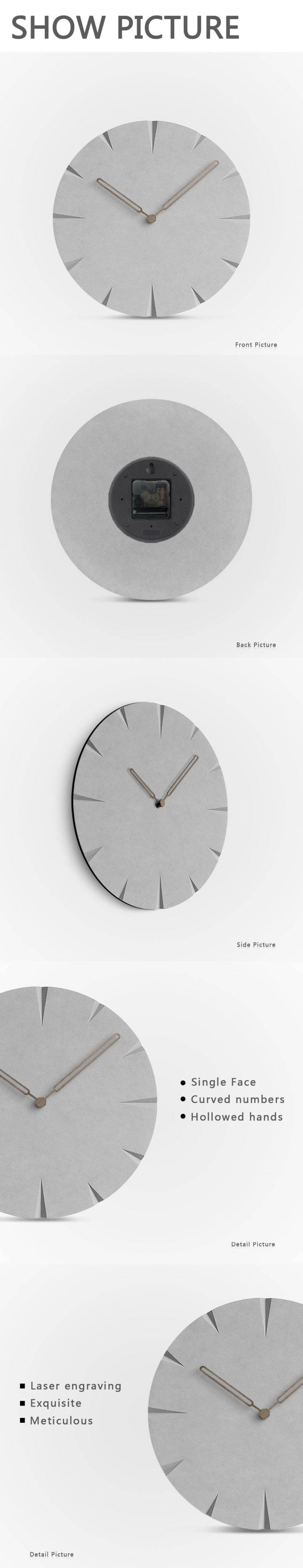Novel Grey Life Wooden Wall Clock - MaviGadget