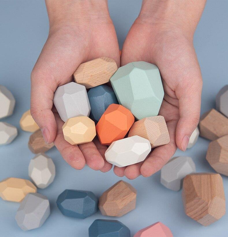Colorful Wooden Stone Kids Intelligent Stacking Game - MaviGadget
