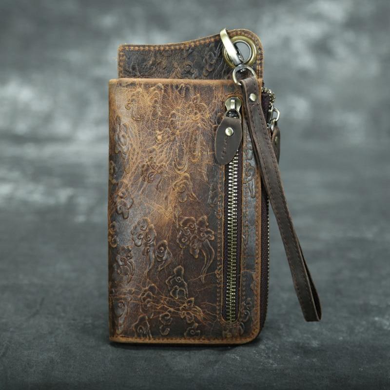 Genuine Leather Vintage Phone Wallet - MaviGadget