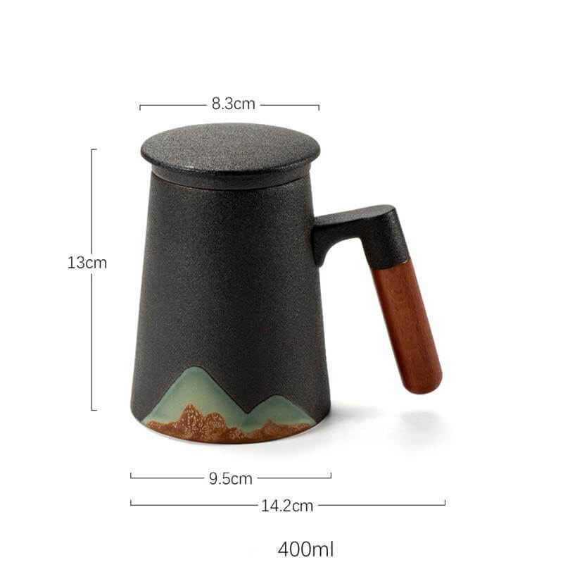 Mountain Art Ceramic Tea Mugs With Filter - MaviGadget