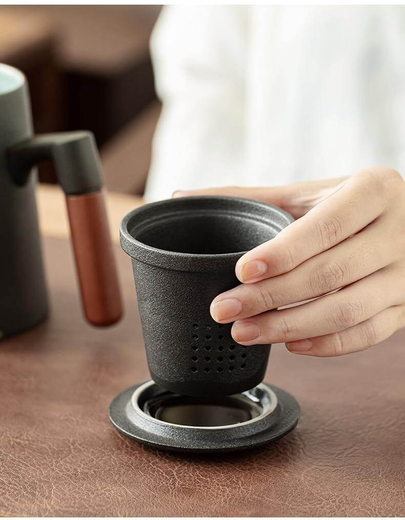 Mountain Art Ceramic Tea Mugs With Filter - MaviGadget