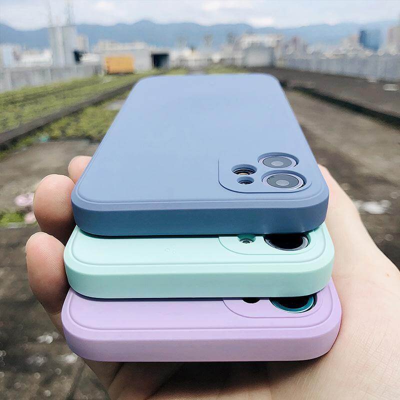 Square Pastel Silicone iPhone Case - MaviGadget