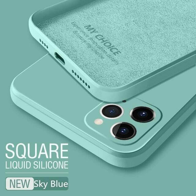 Square Pastel Silicone iPhone Case - MaviGadget