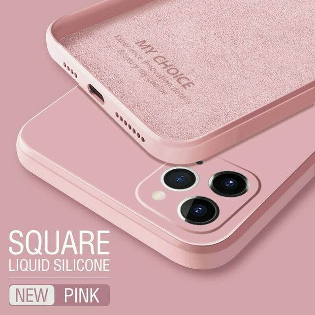 Square Pastel Silicone iPhone Case - MaviGadget