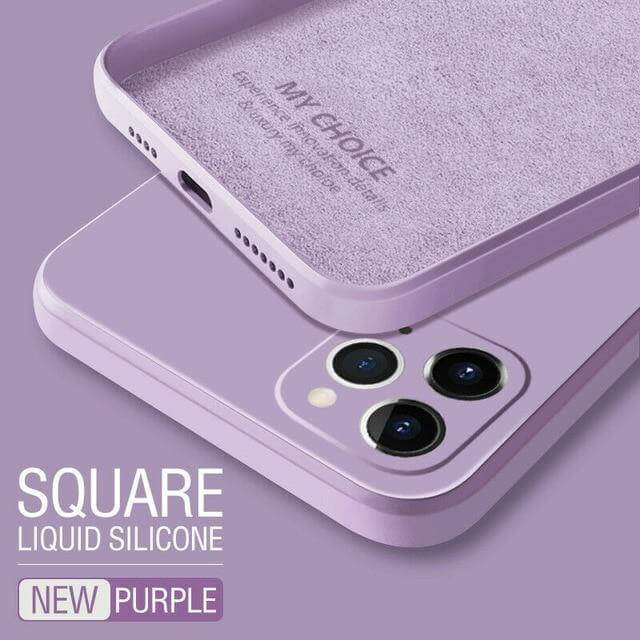 Square Pastel Silicone iPhone Case - MaviGadget