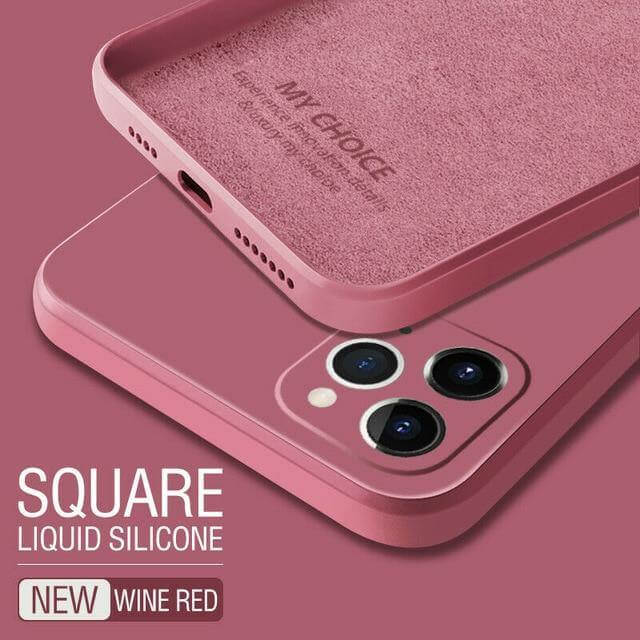 Square Pastel Silicone iPhone Case - MaviGadget
