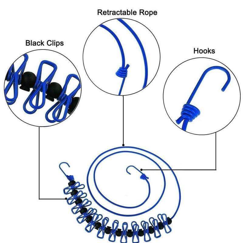 Portable Travel Clothesline - MaviGadget