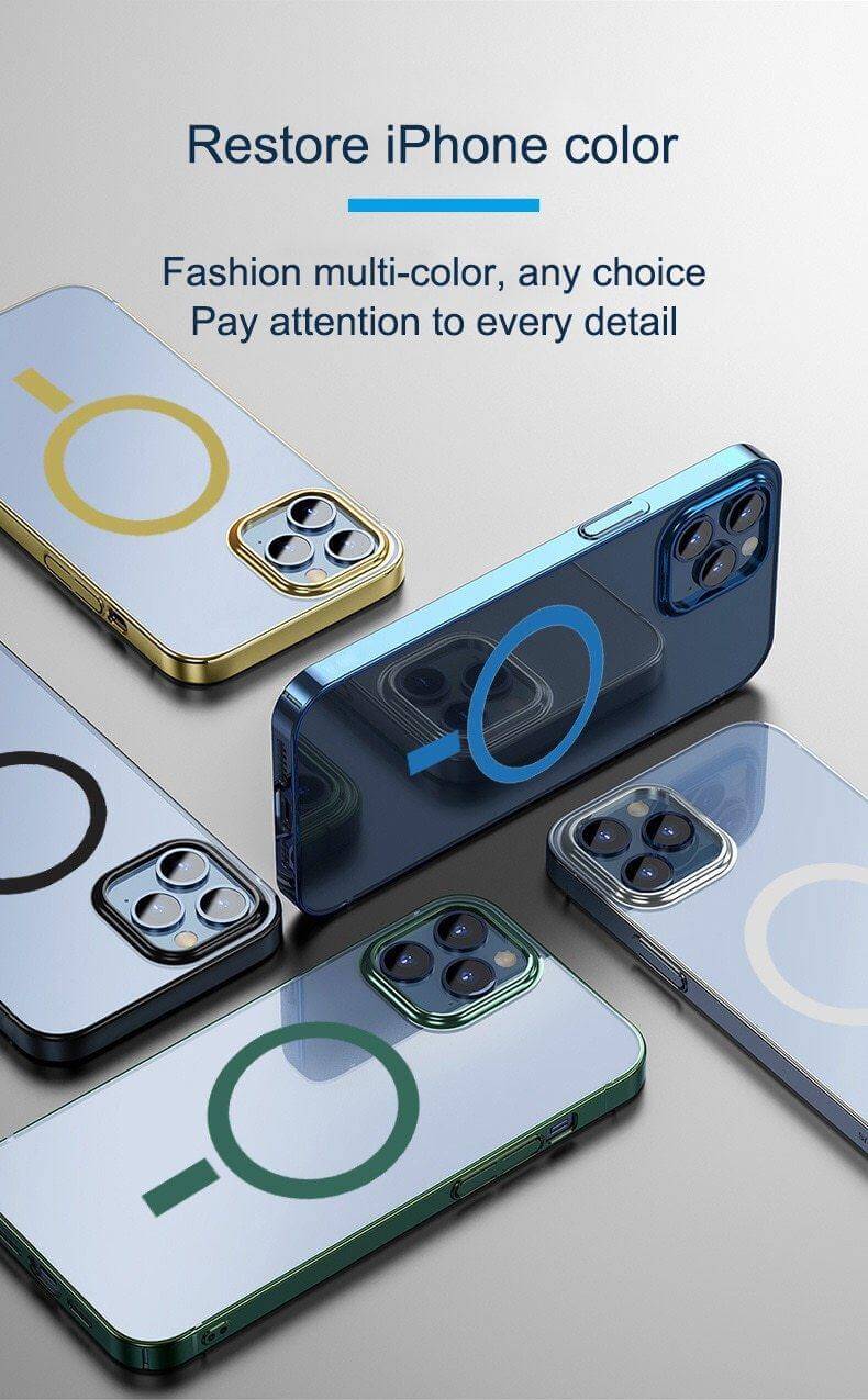 Transparent Magnetic Charger Case for iPhone 12 - MaviGadget