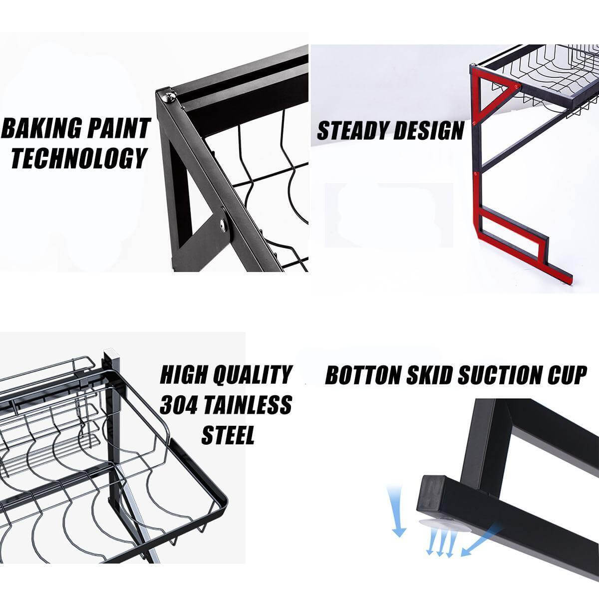 Stainless Steel Over-Sink Dish Rack Organizer - MaviGadget