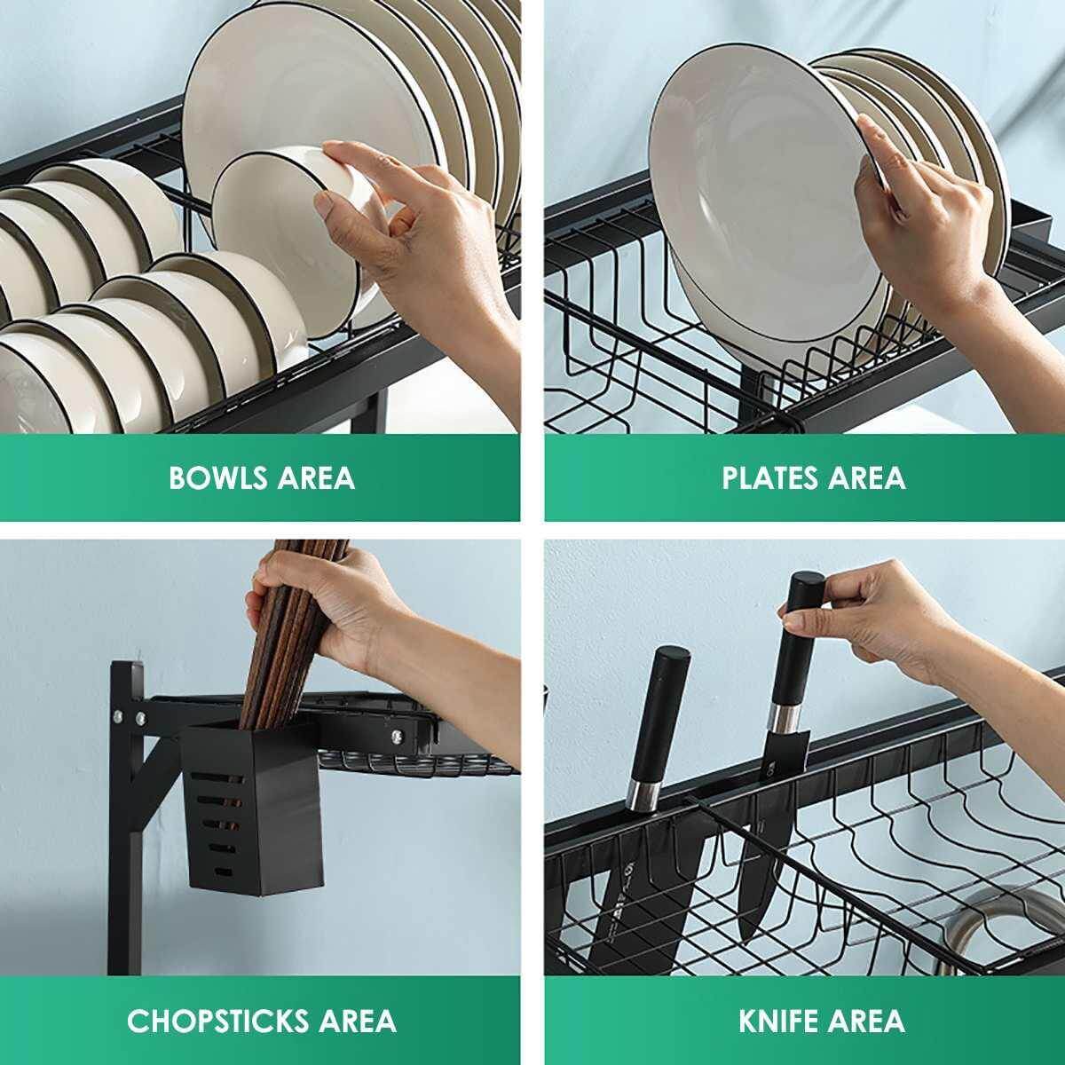 Stainless Steel Over-Sink Dish Rack Organizer - MaviGadget