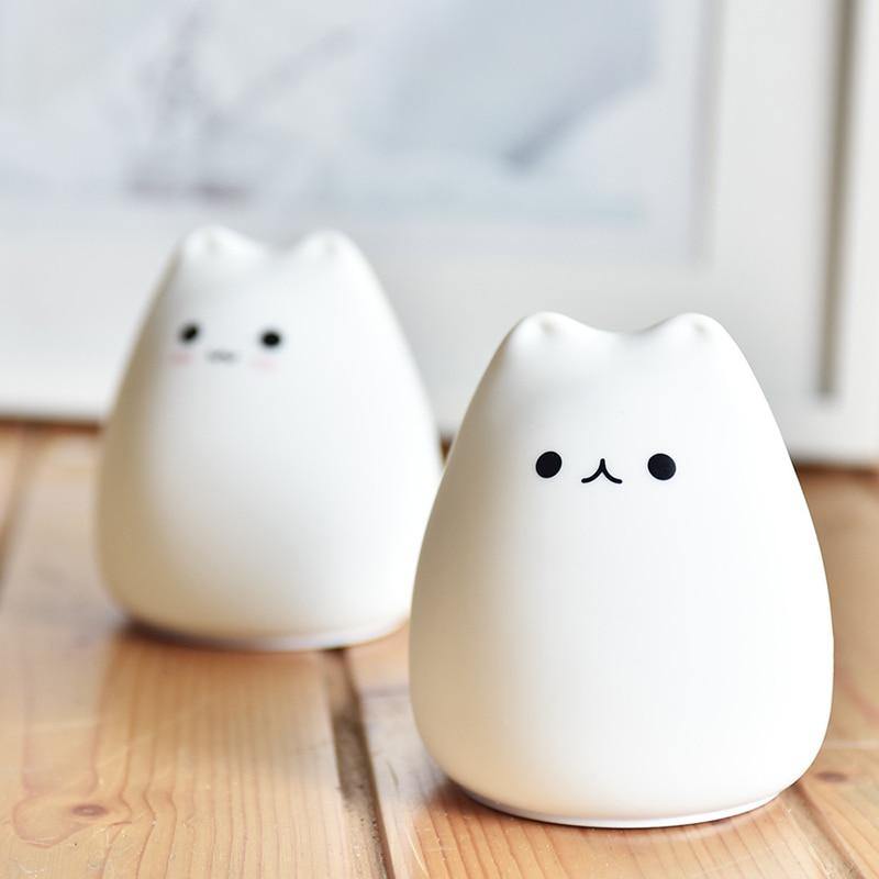 Colorful LED Silicone Touch Sensor Cat Night Lamp - MaviGadget