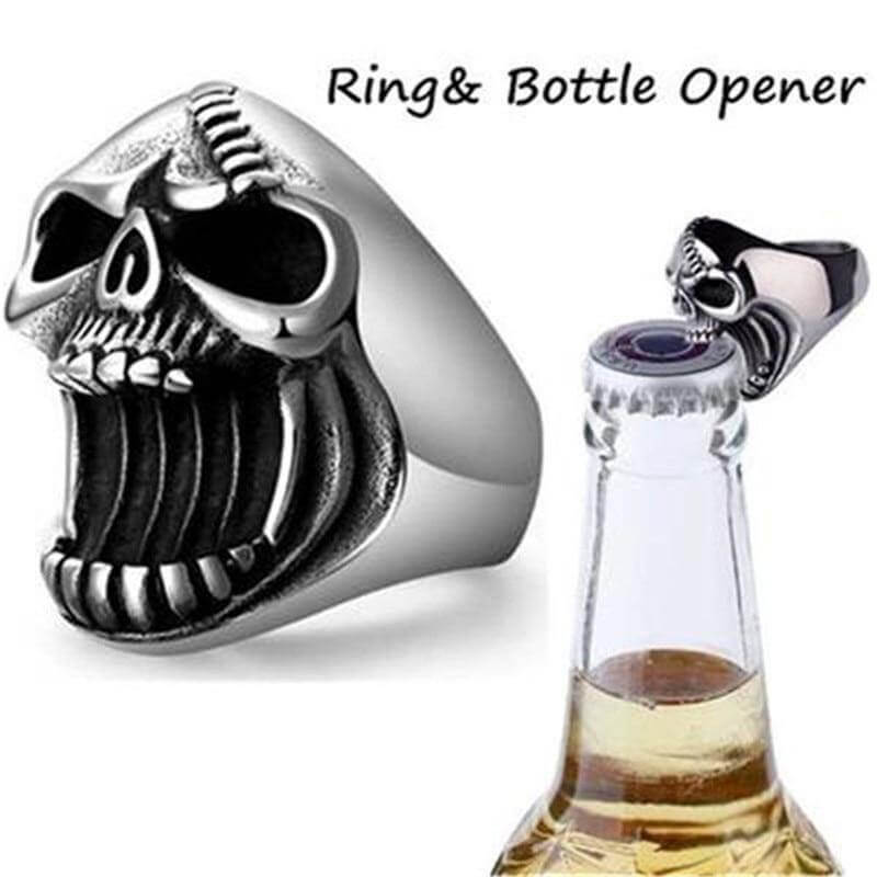 Cool Skull Unisex Ring Bottle Opener - MaviGadget