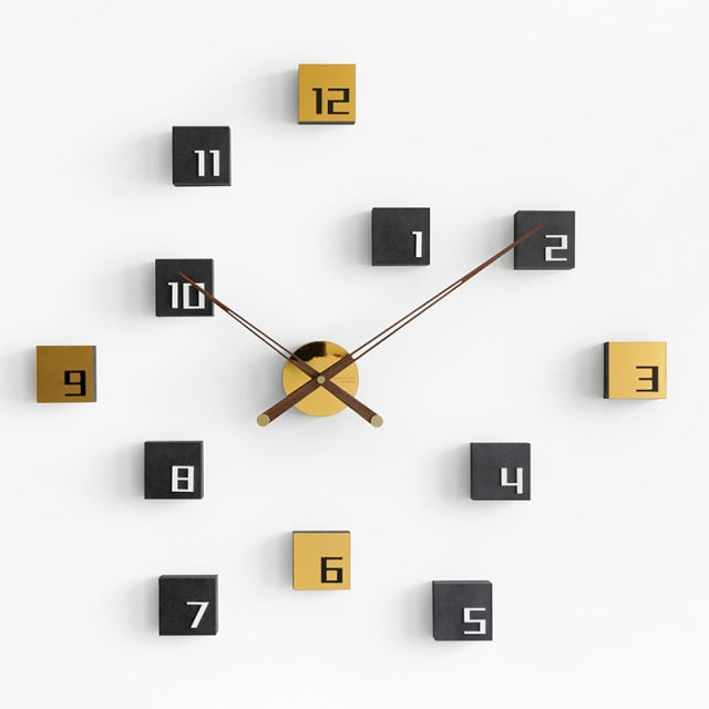 Nordic Creative Self Adhesive Wooden Wall Clock