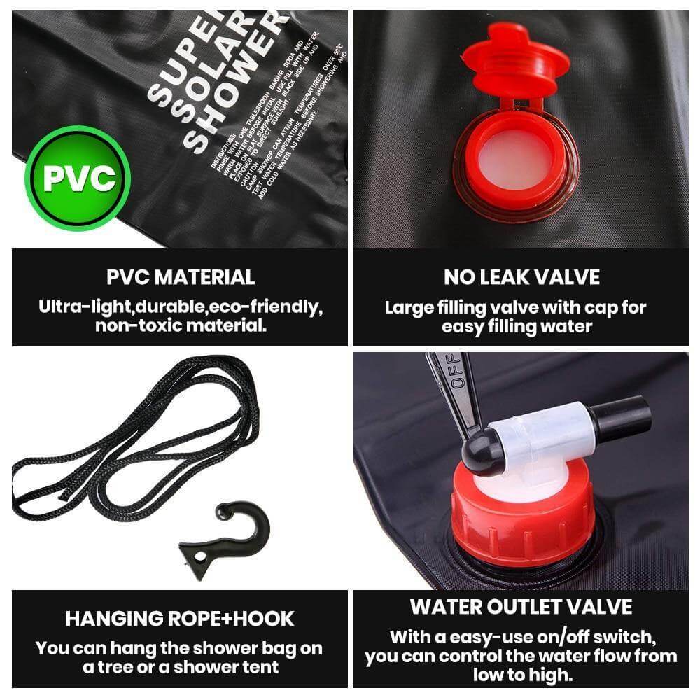 Portable Solar Heated Camping Shower Bag - MaviGadget