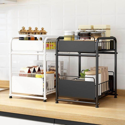 2-Tier Organizer with Sliding Kitchen Storage Drawers - MaviGadget
