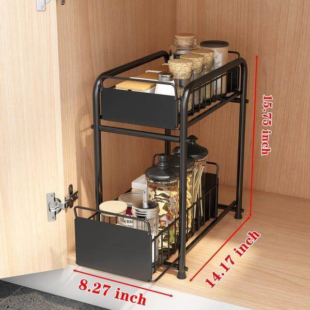 2-Tier Organizer with Sliding Kitchen Storage Drawers - MaviGadget
