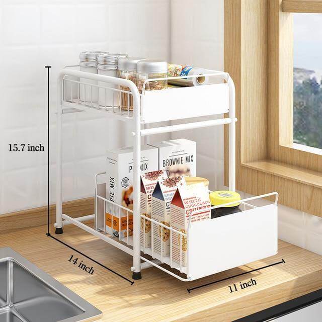 2-Tier Organizer with Sliding Kitchen Storage Drawers - MaviGadget