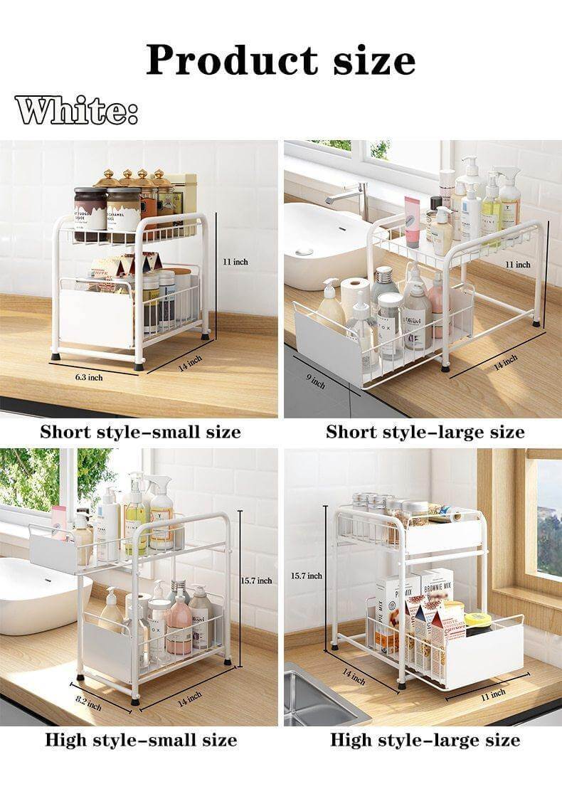2-Tier Organizer with Sliding Kitchen Storage Drawers - MaviGadget