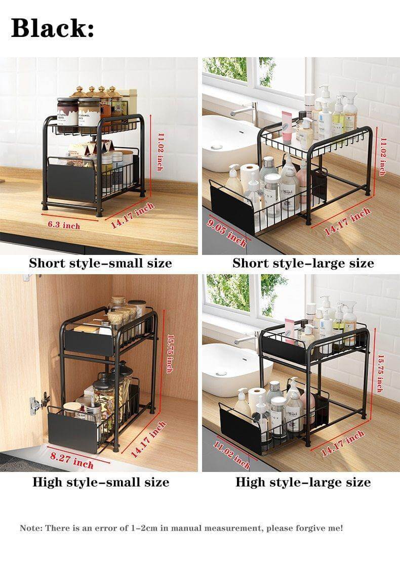 2-Tier Organizer with Sliding Kitchen Storage Drawers - MaviGadget