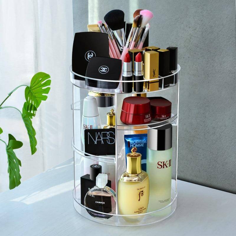 360 Degree Rotation Cosmetic MakeUp Cologne Organizer Box - MaviGadget