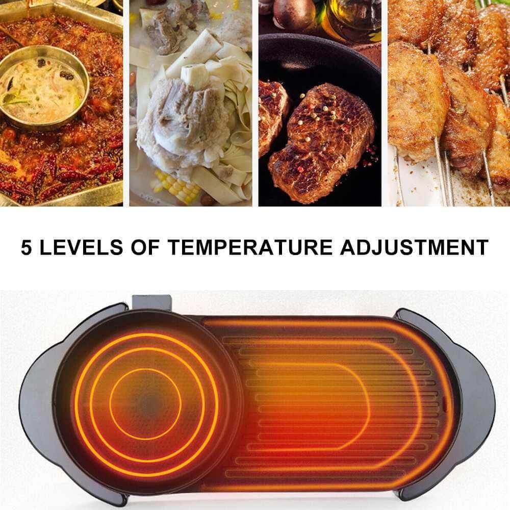 2 In 1 Hot Pot & Barbecue Non-Stick Electric Grill - MaviGadget