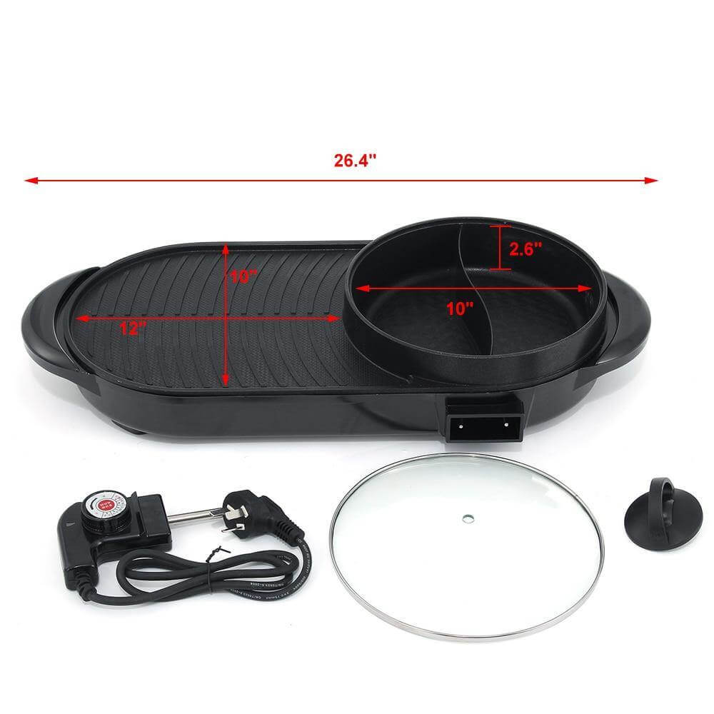 2 In 1 Hot Pot & Barbecue Non-Stick Electric Grill - MaviGadget