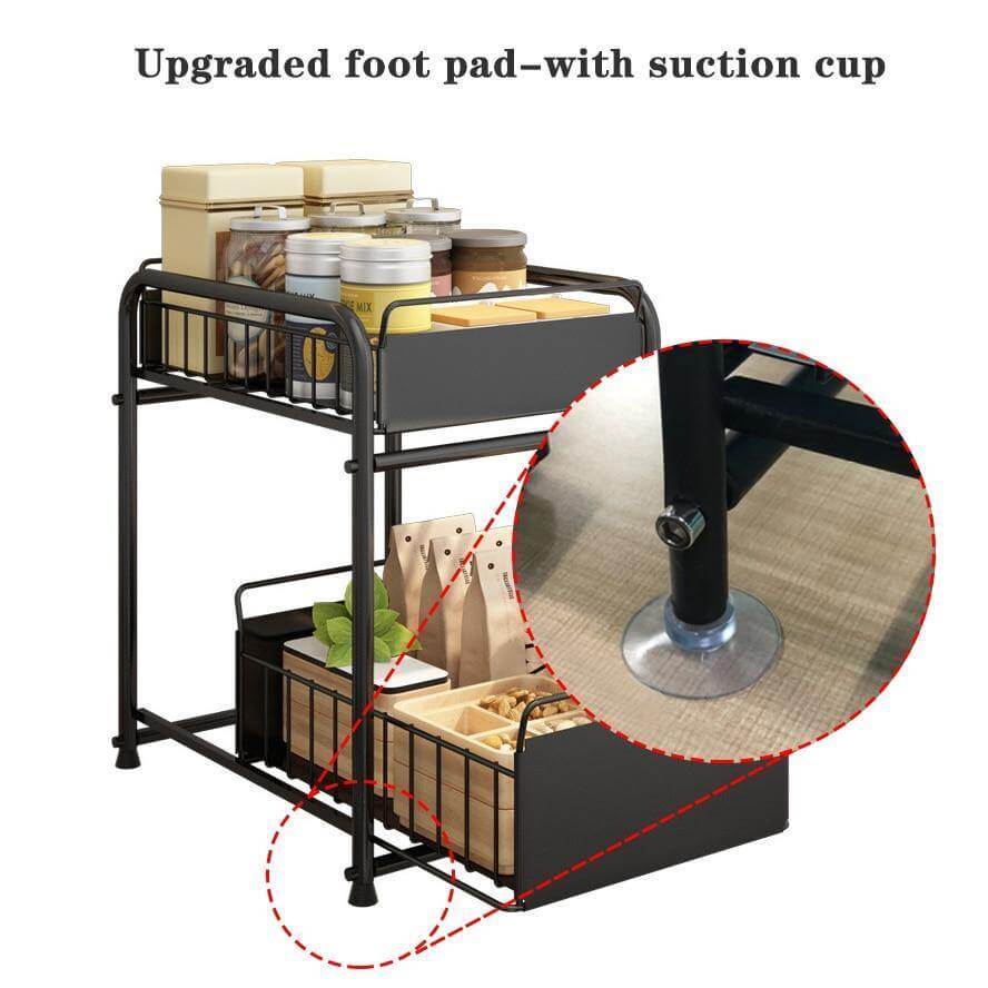 2-Tier Organizer with Sliding Kitchen Storage Drawers - MaviGadget
