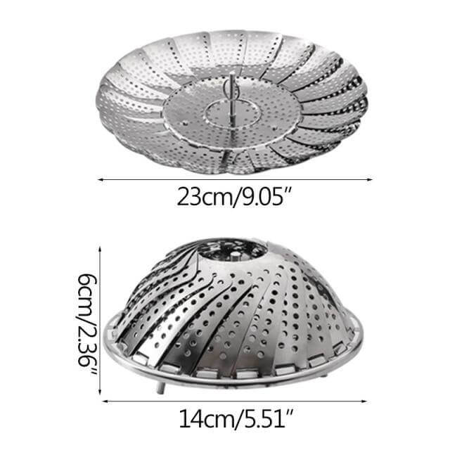 Vegetable Folding Stainless Steel Steaming Rack - MaviGadget